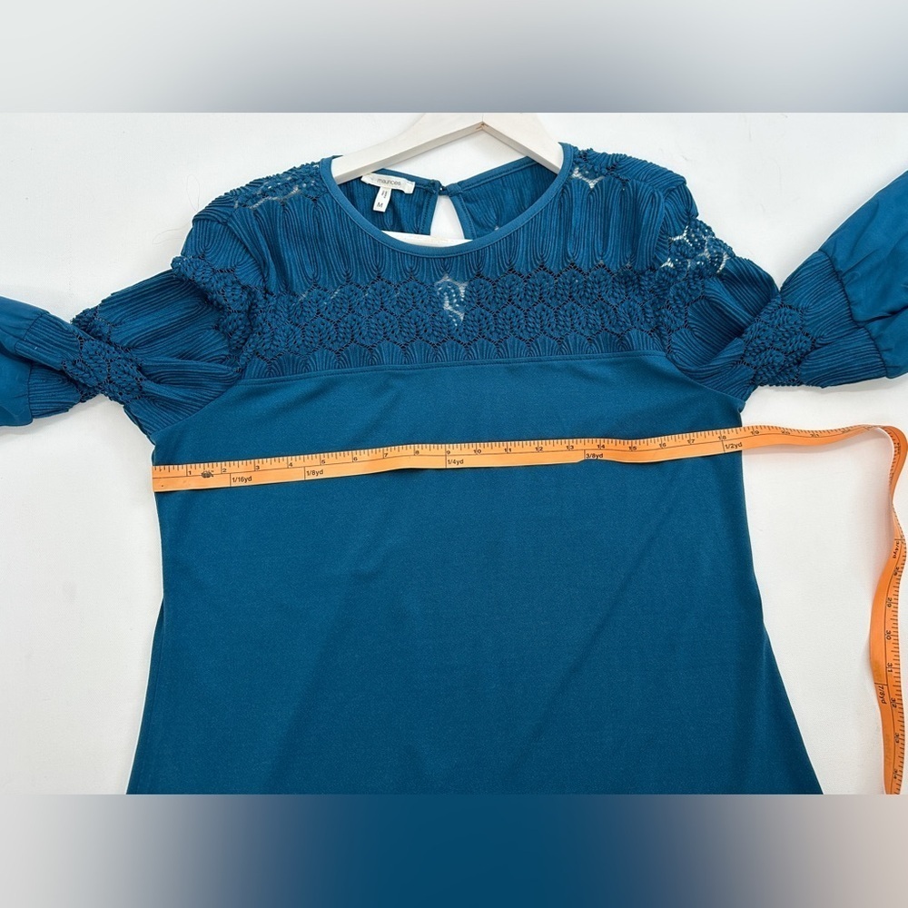 Boho Dress - Teal - Long Sleeve Knee Length “Maurice’s” Size- Medium - Picture 5 of 6